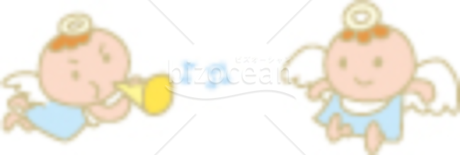 かわいい天使のイラスト（ブルー）