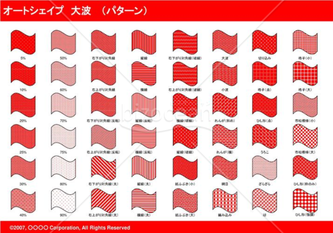オートシェイプ　大波　（パターン）(レッド)