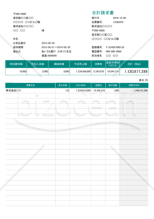 合計請求書 (軽減税率・インボイス制度) 繰越・値引・源泉徴収