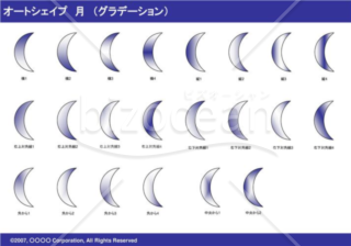 オートシェイプ　月　（グラデーション）（ネイビー）