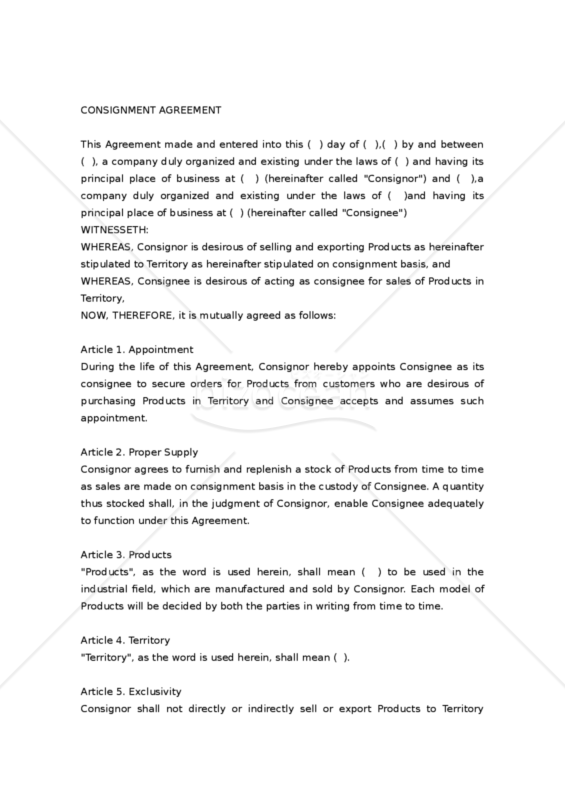 【和・英対訳】委託販売契約書(3a004)／CONSIGNMENT AGREEMENT