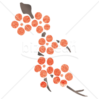 【2026年】「イラスト」版画風に描かれた朱色の梅の花