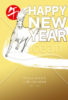 wordデータ・疾走する馬　背景金