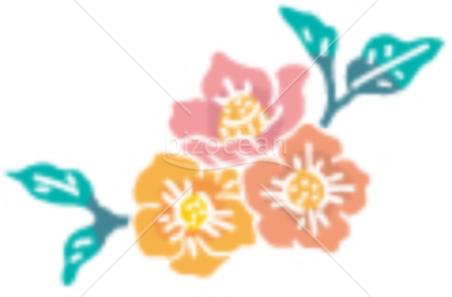 サザンカの寒中見舞いイラスト