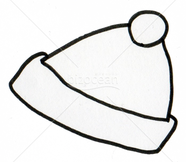 サンタのぼうし（線画）