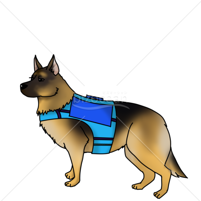 年賀状素材イラスト警備犬