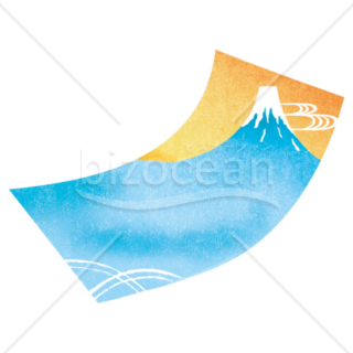 【イラスト】揺れる布の中に描かれた富士山