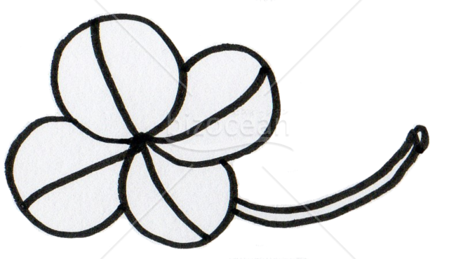 四つ葉のクローバーその２（線画）
