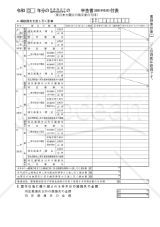 申告書第四表（損失申告用）付表（東日本大震災の被災者の方用）【令和2年分以降用】