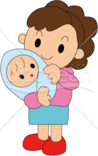 お母さんと赤ん坊のイラスト
