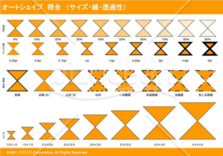 オートシェイプ　照合　（サイズ・線・透過性）　（オレンジ）