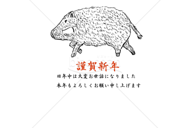 亥年の年賀状２０１9（NO.2076）