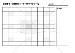 目標管理（目標設定）シート（マンダラチャート）・横・Google スライド