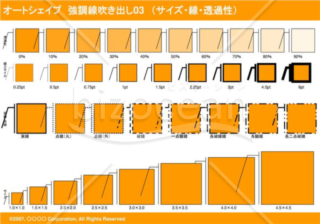 オートシェイプ　強調線吹き出し03（枠付き）　（サイズ・線・透過性）(オレンジ)