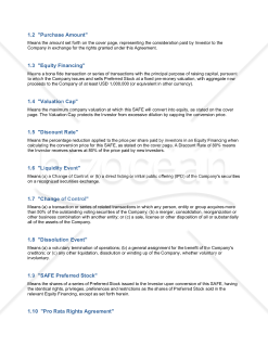 SAFE Agreement（将来株式取得権付簡易投資契約）