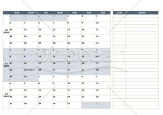 年10月 11月 12月 カレンダー02 エクセル 無料 Bizocean ビズオーシャン