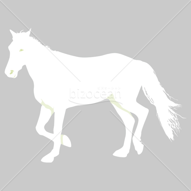 【2026年】「イラスト」優雅に歩く白い馬のシルエット