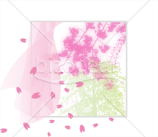 窓から桜の花びらが舞い込むイラスト