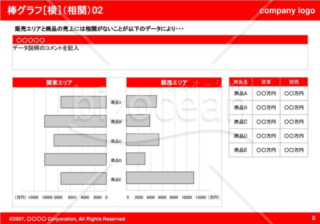 棒グラフ［横］（相関）02（Red）