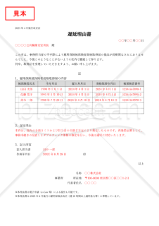 【法改正対応】雇用保険被保険者資格取得届の遅延理由書（表形式版）【見本付き】