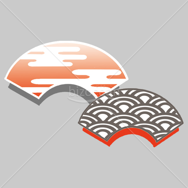 【2026年】「イラスト」霞と青海波（せいがいは）の和柄扇