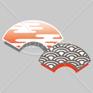 【2026年】「イラスト」霞と青海波（せいがいは）の和柄扇