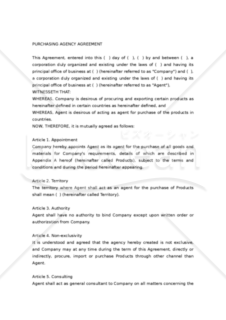 【和・英対訳】代理店契約書（買付）(3a012)／PURCHASING AGENCY AGREEMENT