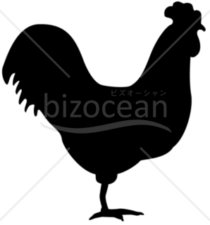 鶏のシルエットのイラスト