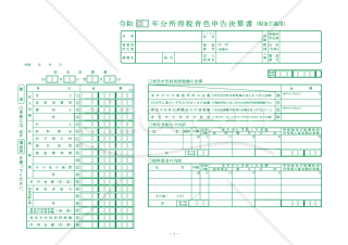 所得税青色申告決算書（現金主義用）【令和2年分以降用】