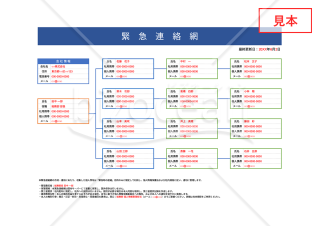 緊急連絡網・横・Google スプレッドシート【見本付き】