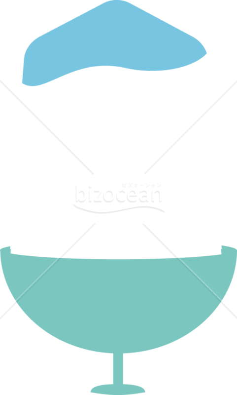 かき氷ブルーハワイ味（大盛り）のイラスト素材