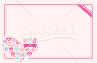 ハートとピンクのリボンのメッセージカード