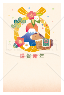 しめ飾りと富士