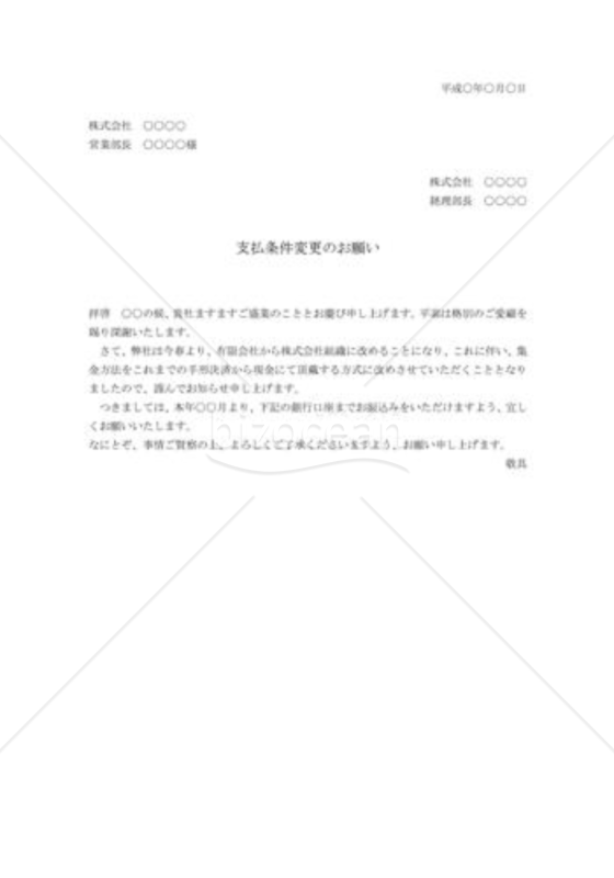 支払条件変更の交渉状