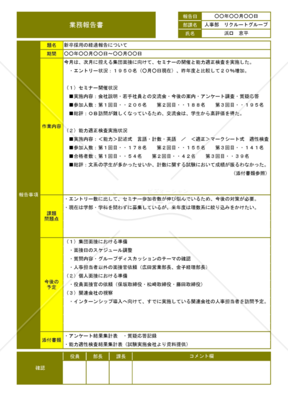 Excelで作るa41枚の業務報告書 Bizocean ビズオーシャン