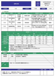 Wordで作る営業日報（報告書/A4・1枚）