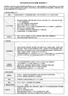 【法改正対応】熱中症発生時対応計画書（製造業向け）・Googleドキュメント【見本付き】