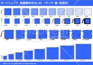 オートシェイプ　強調線吹き出し03（枠付き）　（サイズ・線・透過性）(ブルー)