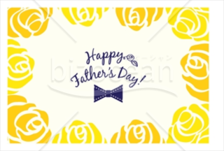 黄色の薔薇で飾られた「Happy Father's Day」カード