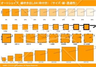 オートシェイプ　線吹き出し04（枠付き）　（サイズ・線・透過性）(オレンジ)