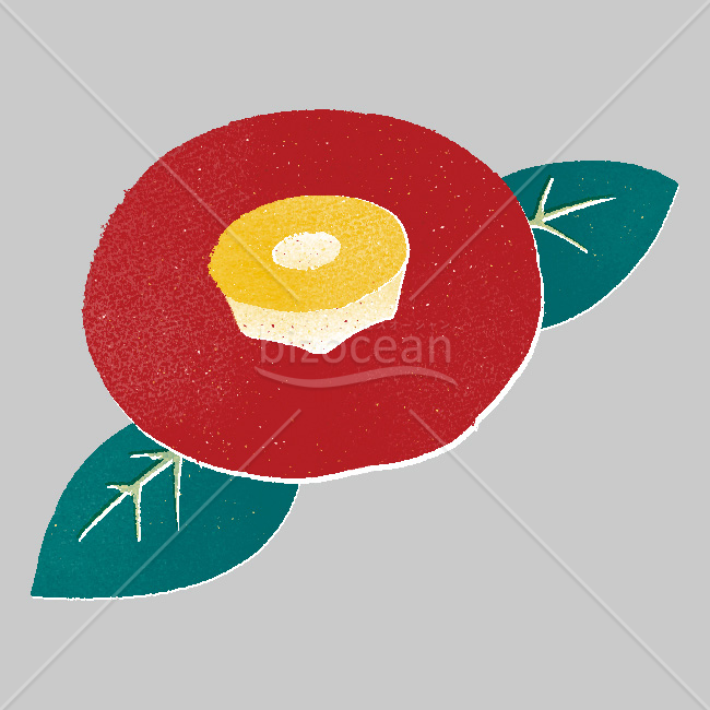 【2026年】「イラスト」版画風の深紅の椿