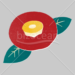 【2026年】「イラスト」版画風の深紅の椿