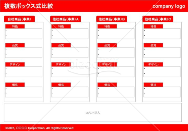 複数ボックス式競合比較(Red)