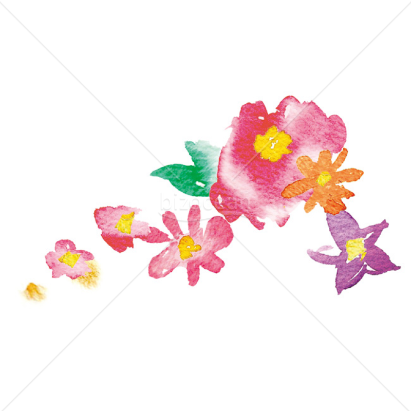 「イラスト」色とりどりの花