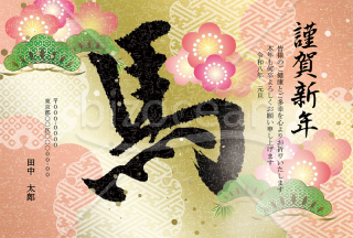 【2026年】縁起の良い和柄を用いた豪華絢爛な和モダン年賀状【PDF】