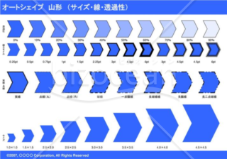 オートシェイプ　山形　（サイズ・線・透過性）　（ブルー）