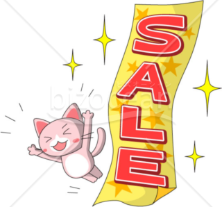 猫が喜ぶイラスト～SALE!を表現