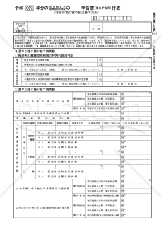 申告書第四表（損失申告用）付表（特定非常災害の被災者の方用）【令和７年分用】