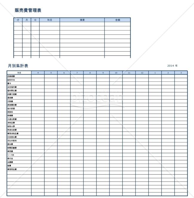 販売費管理表