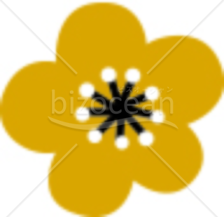 黄色の梅の花のイラスト